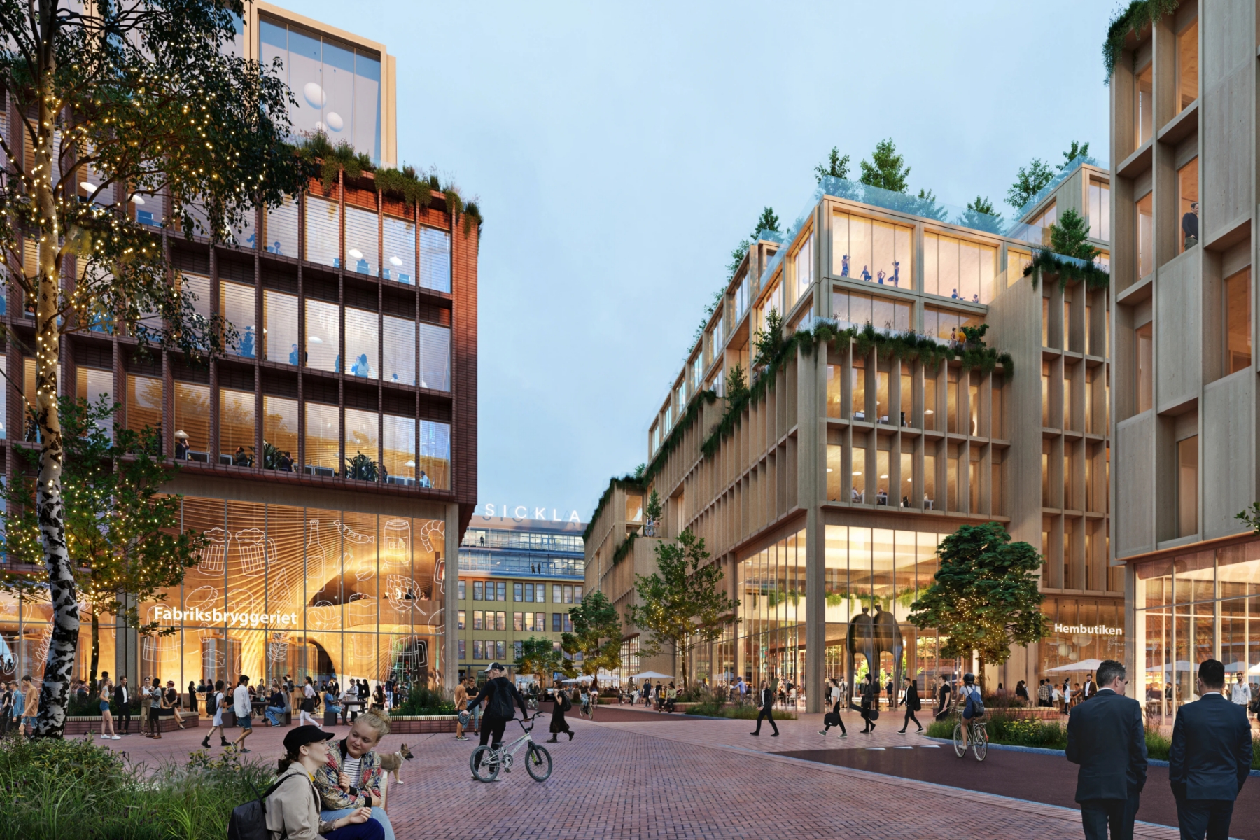 A Stockholm Wood City a tervek szerint 250 ezer négyzetméternyi területen helyezkedik majd el. (Fotó: Atrium Ljungberg)