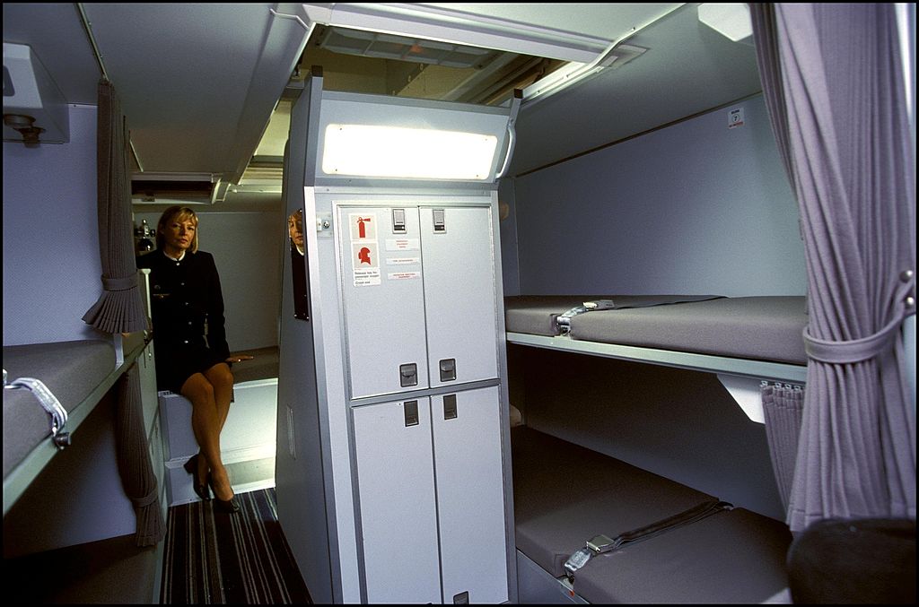 Airbus A330 pihenőhely 2001-ből. (Fotó: Etienne DE MALGLAIVE/Gamma-Rapho via Getty Images)