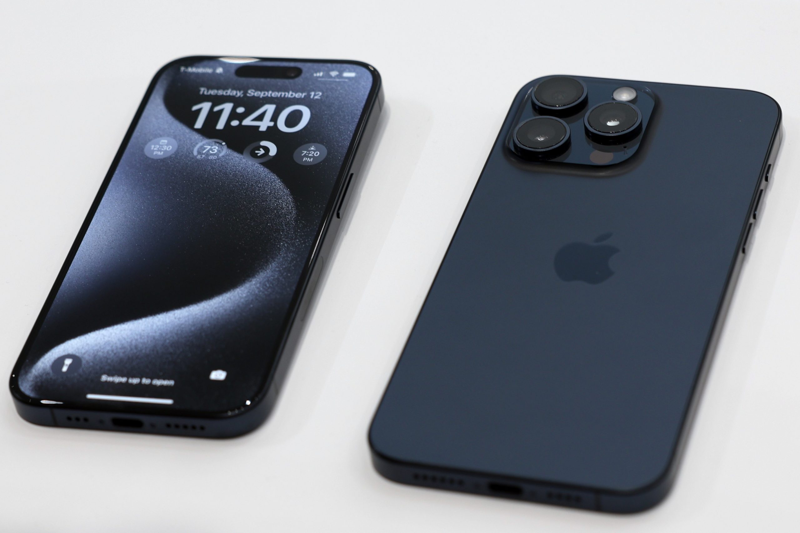 Az iPhone 15 Pro és az iPhone 15 Pro Max (Kép: Justin Sullivan/Getty Images)