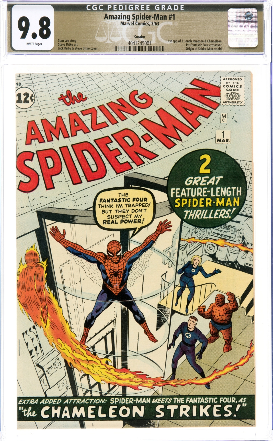 Közel félmilliárd forintért kelt el a Marvel 1963-as, az azóta eltelt évtizedek ellenére kiemelkedő CGC-besorolású Pókember-képregénye. (Fotó: Heritage Auctions/HA.com)