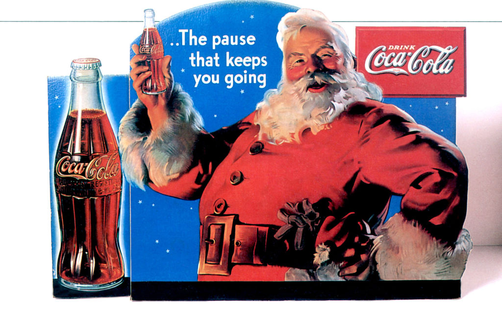 UNSPECIFIED - DECEMBER 19: Publicity of Christmas for Coca cola, publishing in 1934 and realised by Haddon Sundblom who works for Coca in 1931 to 1960 (Photo by Apic/Getty Images)