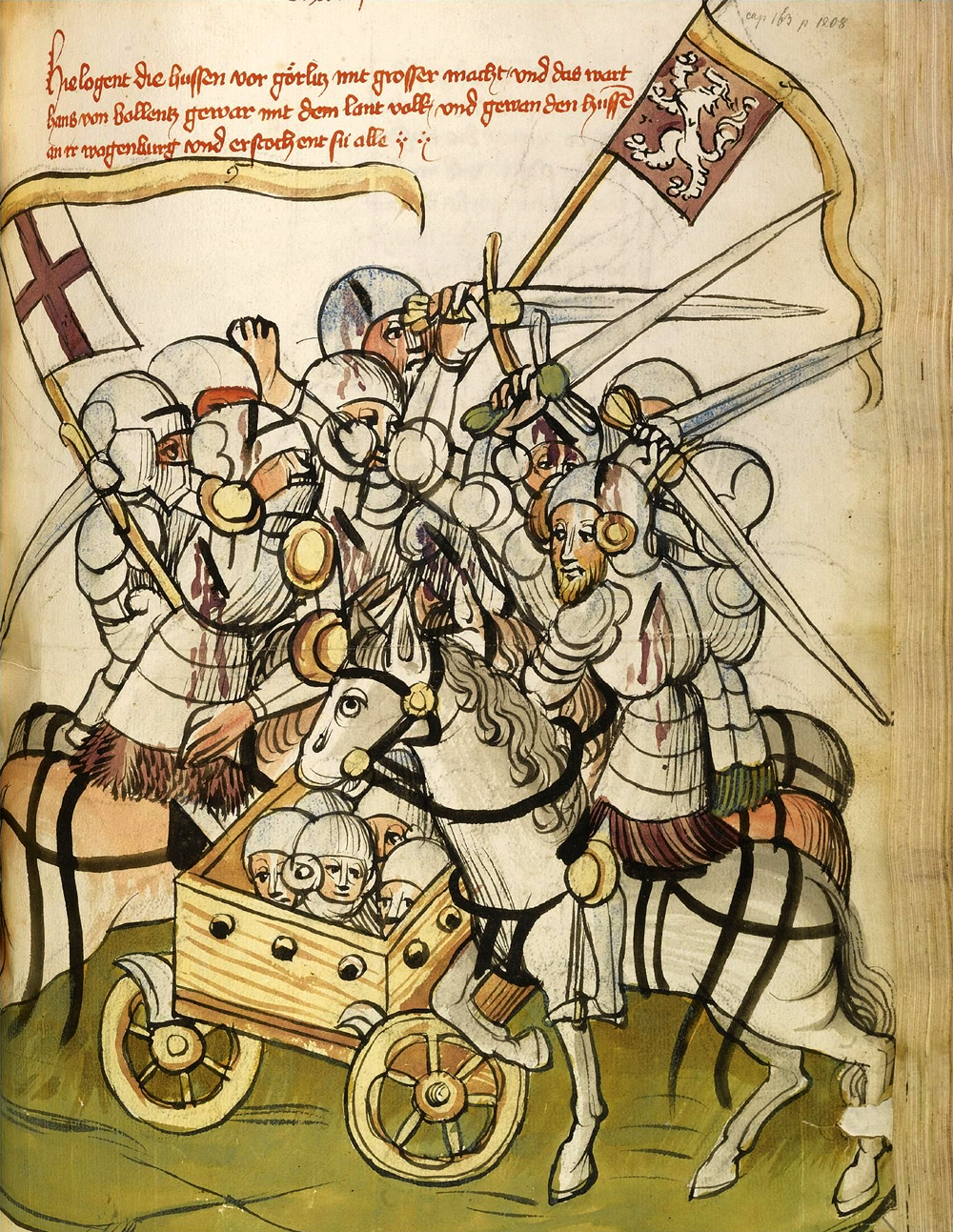 Husziták csatában egy 1450-es ábrázoláson (Kép: Getty Images)