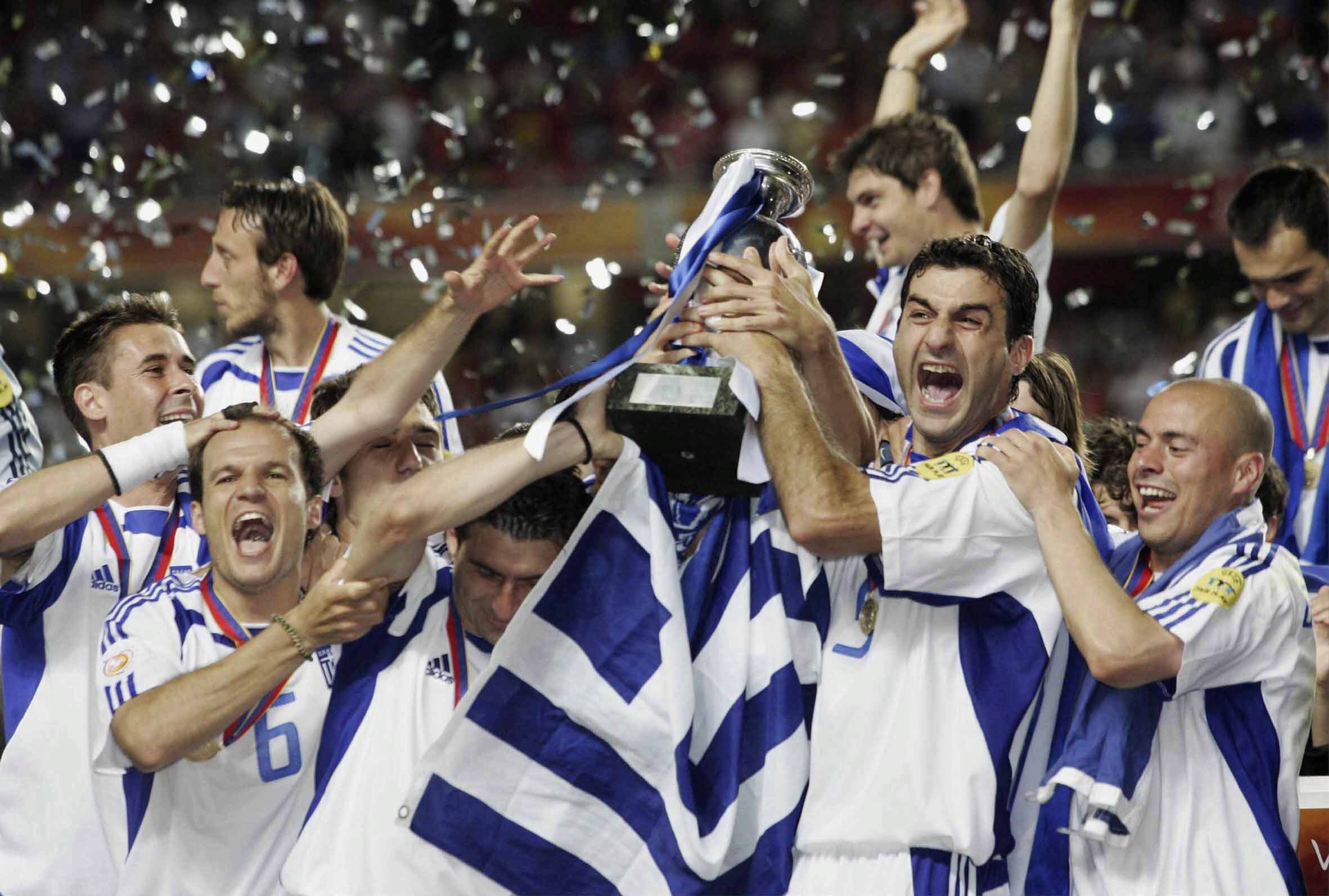A görögök 2004-es győzelme talán az eddigi leginkább meglepő (Kép: Martin Rose/Bongarts/Getty Images)
