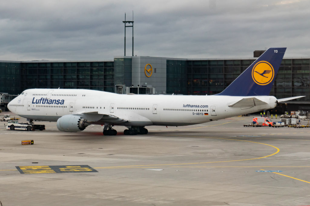 Lufthansa Boeing 747-8 Fotó: Nicolas Economou/NurPhoto via Getty Images)